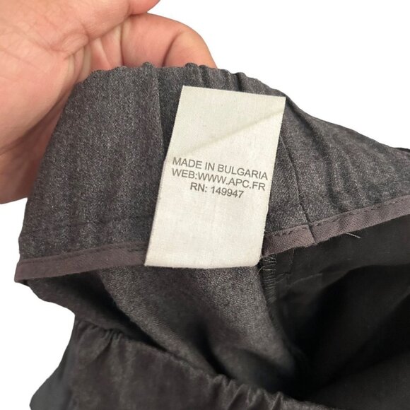A.P.C Mens Gray Drawstring Stretch Slim-Fit Straight Leg Casual Pant Size XS/46 - Picture 10 of 13